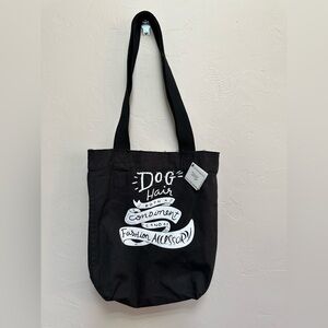 Dog Lover Tote Bag Funny Quote Black White Canvas Bag